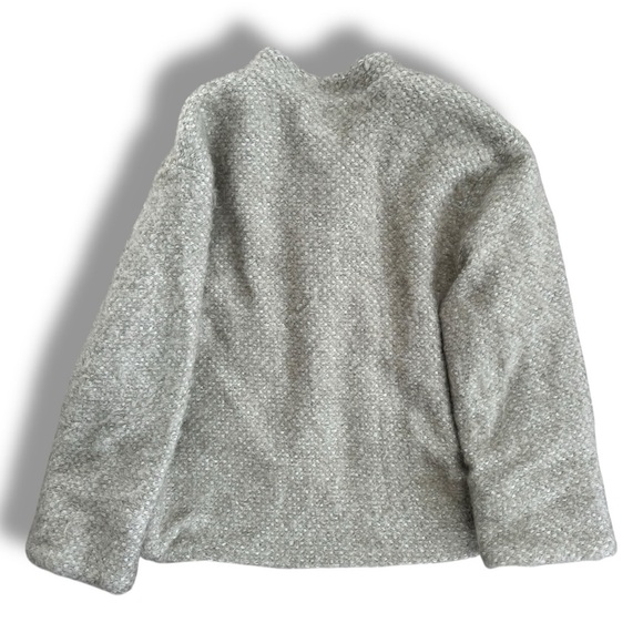 ZARA Girls Gray Pea Coat Minimalist Wool Design size 7/8 cm 128 - Picture 3 of 4